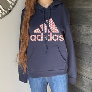 Adidas Pink & Orange Polka-Dot Sweatshirt Size Small